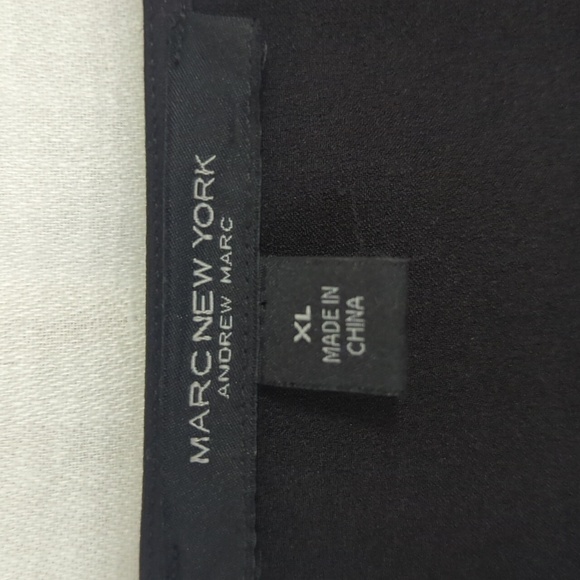 Marc New York Black Puff Long Sleeve Wrap Bodysuit Size Extra Large - Picture 2 of 8